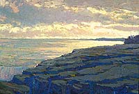 * Dusk, Rocky Ledge, 18 x 26 inches, oil on canvas, 1993