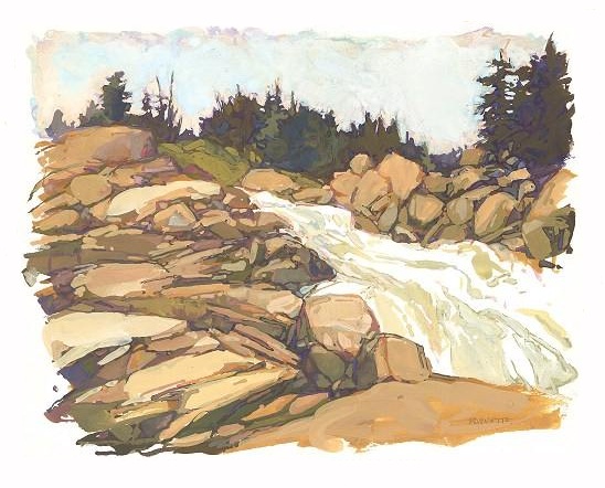 Roaring River, 5-12 x 6-3/4 inches