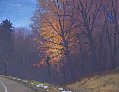 Last of the First Snow, 14 x 18 inches, oil on panel