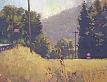 Signs in Summer (small version), 14 x 18, oil on panel