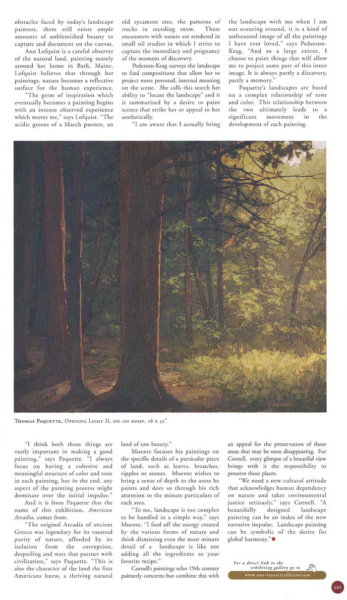 American Art Collector magazine article, Aug 2006